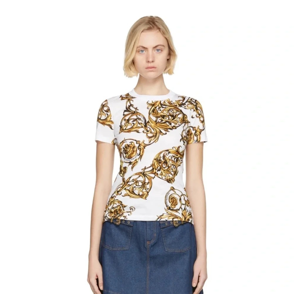 Versace Jeans Couture Tee Shirt Baroque Print Garland